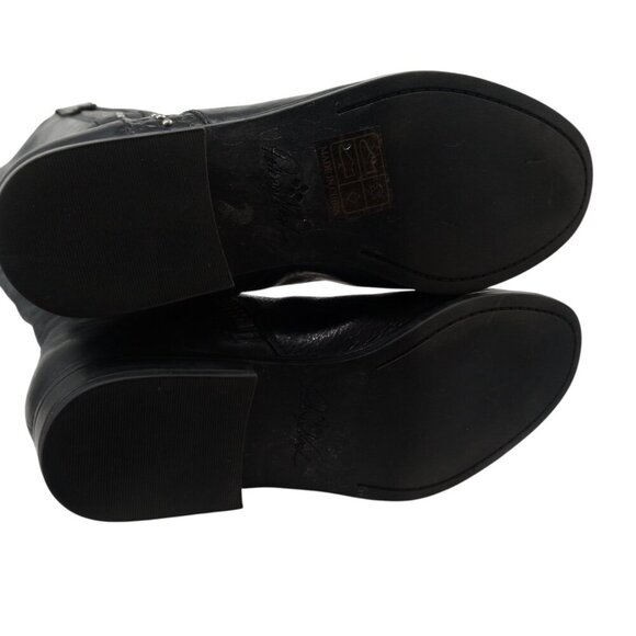 Patricia Nash Black Knee High Leather Riding Boots Size 6.5 Tooled Carlina - Picture 11 of 14